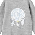 thumbnail image 5 of Where The Wild Things Are Max And Monsters Dancing Youth Athletic Heather Crew Neck Long Sleeve Sweatshirt-XS, 5 of 5