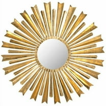 SAFAVIEH 10.4" Round Sunburst Glam Mirror, Antique Gold