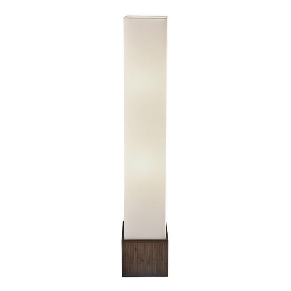 Adesso Sebu Floor Lantern, Teak brown finish bamboo
