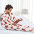 thumbnail image 6 of Salouo Hand Drawn Strawberry Print Button-Front Long Sleeve Pajama Set for Men, Soft 2Pjs Men's Long Sleeve Sleepwear-XX-Large, 6 of 7