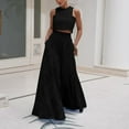 thumbnail image 2 of Chuancc Skirt And Top Set For Women Hollow Dress Sleeveless Dress For Women Vintage Dress Short Sleeve Two Piece Maxi Skirt Sets For Women Maxi Skirt And Top Set Black L, 2 of 6