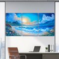 thumbnail image 3 of Hieng Sunrise Canvas Coastal Beach Wall Art,Wall Decor Living Room,Bathroom,Office,Nature Landscape Wall Art,3 Piece Wall Decor（Only canvas）, 3 of 6