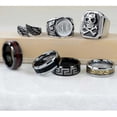 thumbnail image 6 of Bling Jewelry Mens Biker Jewelry Angel Wing Band Ring Oxidized Stainless Steel, 6 of 6