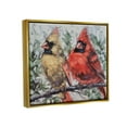 thumbnail image 3 of Stupell Two Cardinals Perched Winter Trees Animals & Insects Painting Gold Floater Framed Art Print Wall Art, 3 of 6
