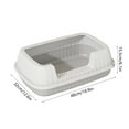 thumbnail image 3 of Extra Wide High Wall Cat Litter Pan, Open Top Indoor Kitty Toilet Box with Hanging Litter Spade, Splash Guard Plastic Tray for Large Cats Home Use, Easy Clean Design, Gray, 3 of 6