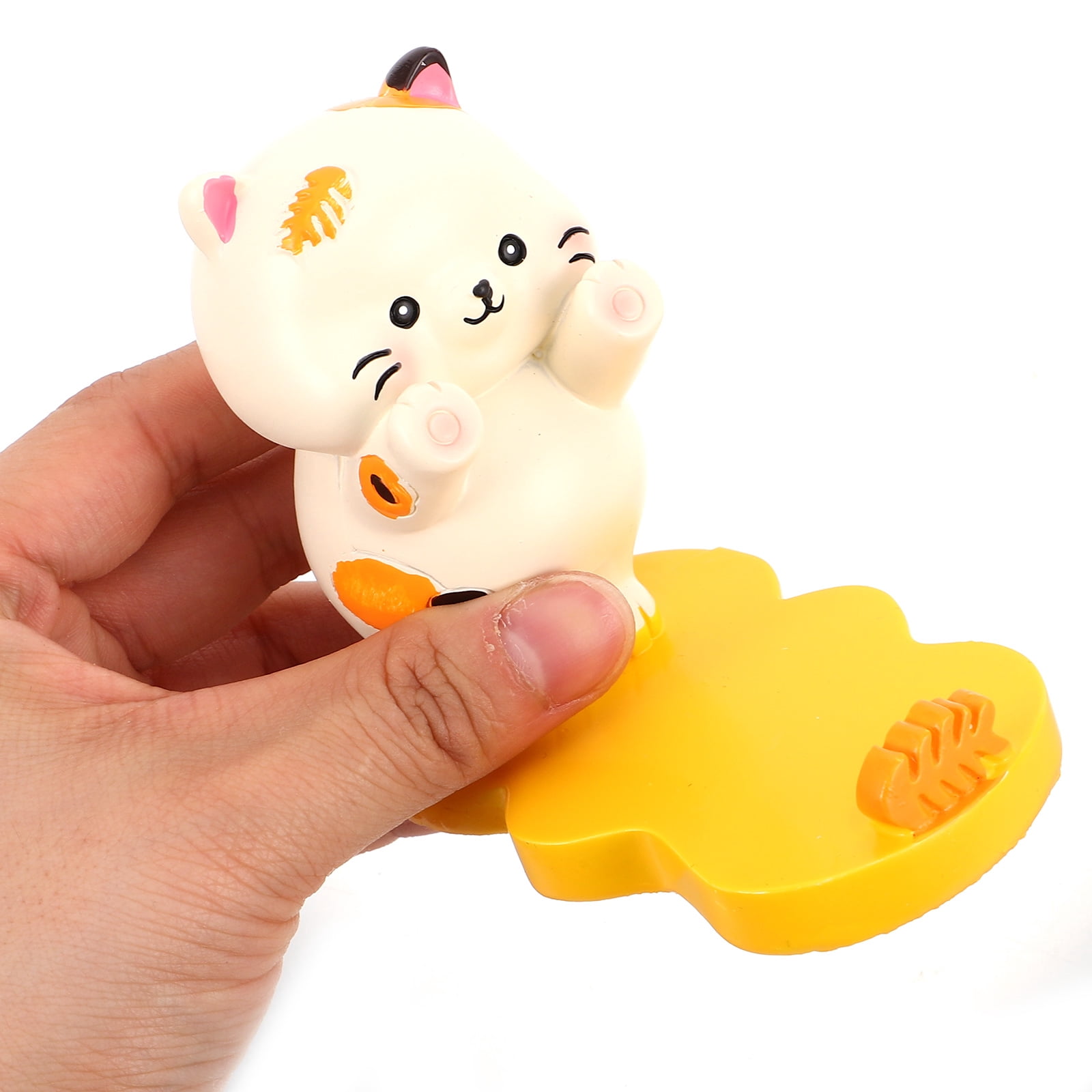 FRCOLOR Cute Cartoon Cat Phone Stand for Watching Videos Creative Resin Desk Accessory Portable