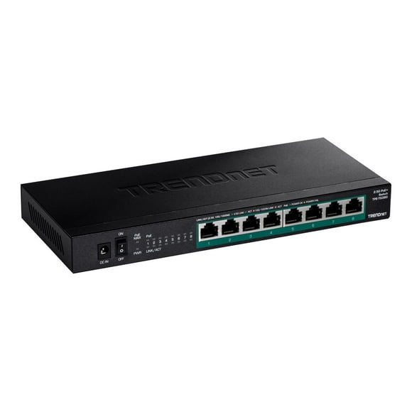 TRENDnet TPE TG380 - Switch - unmanaged - 8 x 10/100/1000/2.5G (PoE+) - desktop, wall-mountable - PoE+ (100 W) - TAA Compliant