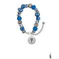 thumbnail image 2 of Delight Jewelry Silvertone Domed Black CPhT Blue Paw Print Bead Bracelet, 7"+2", 2 of 4