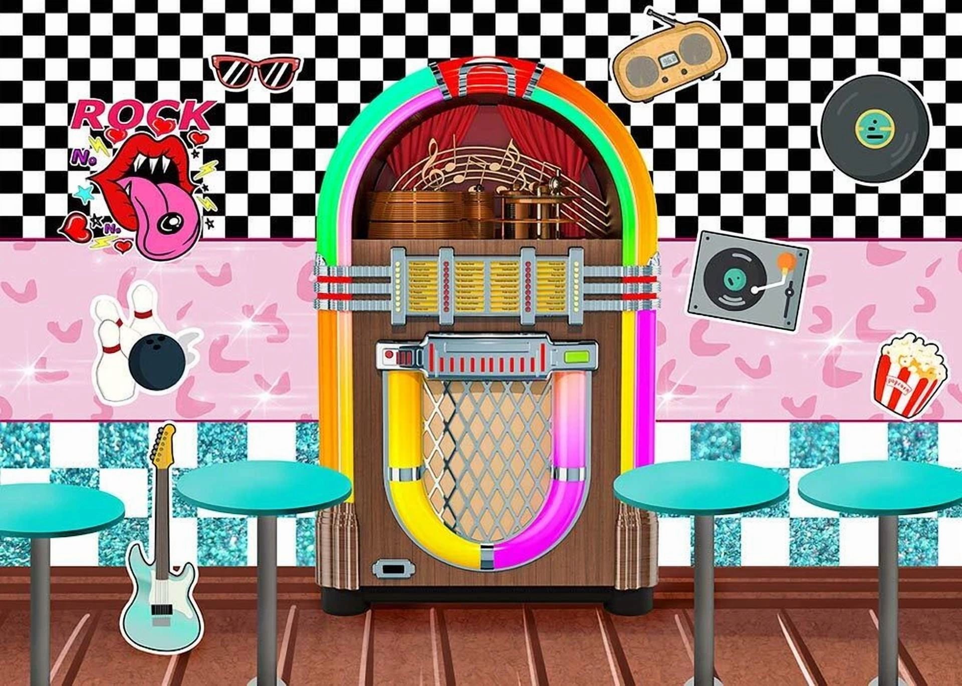 BUTTERFLY- Back To 50'S Sock Hop Photography Backdrop Rock Roll Party Banner Decorations