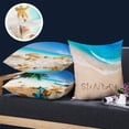 thumbnail image 4 of Coastal Beach Pillow Covers 18x18 Set of 4 Outdoor Waterproof Throw Pillow Covers Starfish Seashells Summer Decorations Cushion Case for Garden Patio Furniture (Beach), 4 of 6