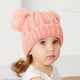 thumbnail image 1 of Gorros para bebé niña Gorro de punto Gorro de invierno para bebé Gorro lindo con pompones para bebé Gorro para niñas y niños Gorro grueso y cálido para niños pequeños, de 1 a 5 años, 1 unidad rosa), 1 of 5