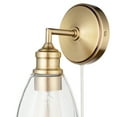 thumbnail image 2 of Globe Electric Molly 1-Light Matte Brass Plug-In or Hardwire Wall Sconce with Clear Glass Shade, Bulb Included, 51613, 2 of 8