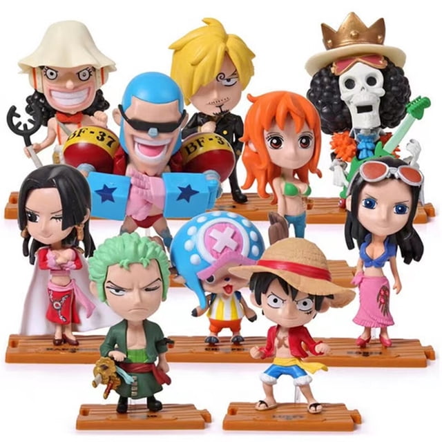 FIGURA DE ACCIÓN DE One Piece, Luffy, Zoro, Sanji, dibujos animados, versión Q, modelo de colección de PVC, muñecas, regalo de cumpleaños para niñosChina Gong Bohan LED