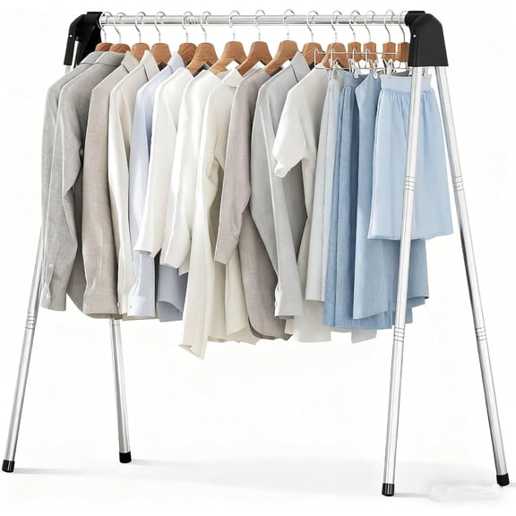 55" L Stainless Steel Clothes Drying Rack ,Collapsible Laundry Drying Rack, Great for Sweaters, Towels, Portable for Indoor, Outdoor & Travel Air Drying