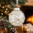 thumbnail image 2 of Aurorax Christmas Ball Ornaments 3 Inches,White Christmas Ball Decorations,Hanging Glitter Clear Home Decor for Indoor Xmas Tree Party, 2 of 7