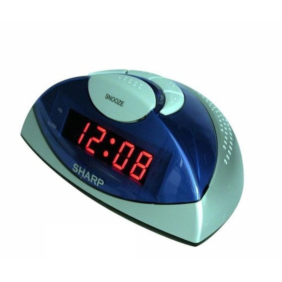Seiko Sharp LED Alarm Clock (Blue/Silver)
