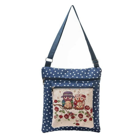 Owl Printed Women Casual Tote Daily Use Shopping Bag Single Shoulder Handbag