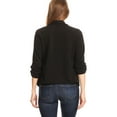 thumbnail image 5 of MOA COLLECTION Women's Solid Fitted Blazer 3/4 Sleeve Open Front Casual Design, 5 of 6