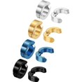thumbnail image 1 of 8 Piezas Pendientes No Perforantes Clip de Oreja Aros Falsos para Hombres y Mujeres, Acero Inoxidable, 4 Colores, 1 of 4