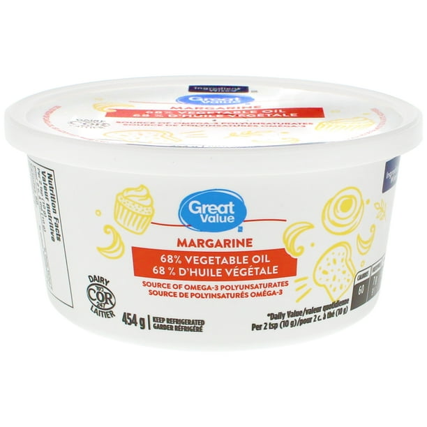 Great Value 68 Vegetable Oil Margarine, 454 g Walmart.ca