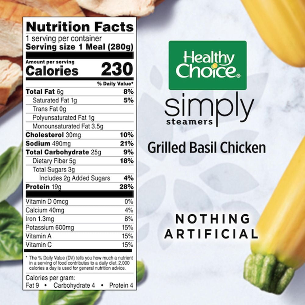 Healthy Choice Cafe Steamers Grilled Basil Chicken, 9.9 Ounce -- 8 per Case.