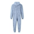 thumbnail image 4 of CUZIBR Winter Outfits For Girls Boys Christmas Fuzzy Wool Thermal Hooded Romper Solid Color Zipper Pockets One Piece Bodysuits Jumpsuit Thick Lined Soft Cozy Dailywear,Blue,9-10 Years, 4 of 5