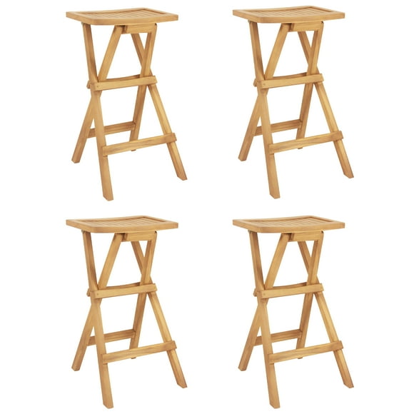 Gymax Outdoor Bar Stools Set of 4 w/ Countered Seat & Footrest Patio Bistro Stools