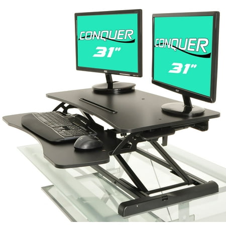 Height Adjustable Standing Desk Monitor Riser Gas Spring Tabletop Sit to Stand (Best Posture For Standing Desk)