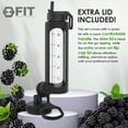 thumbnail image 4 of 32 oz Glass Water Bottle with Time Marker Reminder and Carrier - Reusable, Wide Mouth, Leakproof, Glass Drinking Bottle, BPA Free, Motivational Water Bottles (Black, White Marble Carrier), 4 of 9