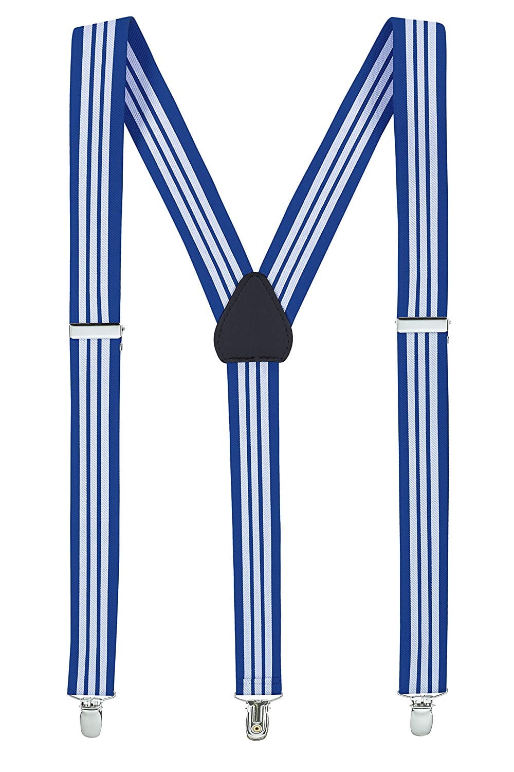 Hold’em 1" Teens & Men Suspender and Bow Tie Set Pre-Tied Bow Tie - Striped Royal and White