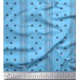 thumbnail image 1 of Soimoi Blue Rayon Fabric Pannahazar Jamdani Decor Fabric Printed Yard 42 Inch Wide, 1 of 1