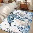thumbnail image 5 of Sea Turtle Washable Area Rugs 4'x6', Starfish Coral Seagrass Low Pile Throw Living Room Rug Non-Slip Sturdy Edge Binding Carpet for Indoor Entryway Bedside Kitchen, 5 of 9