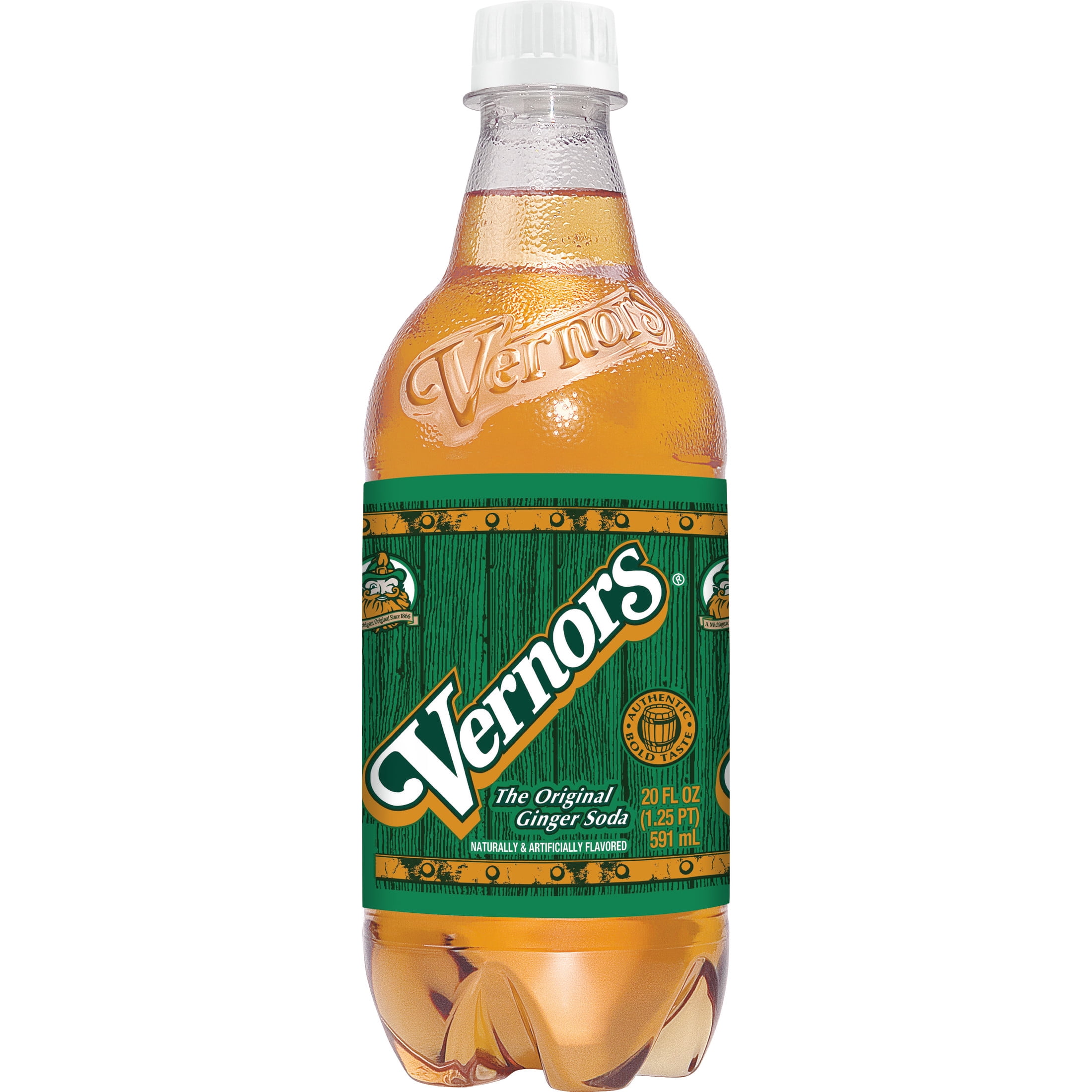 Vernors Caffeine Free Ginger Ale Soda Pop, 20 fl oz, Bottle