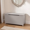 thumbnail image 4 of GZXS Wooden Toy Box Storage Chest, 31.5" Flip-Top Bench with Safety Hinged Lid, for Playroom & Bedroom Organization (Gray), 4 of 13