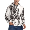 thumbnail image 2 of Picia Cowboy Ride A Horse Pattern Casual Men's Hoodie - Lightweight Hooded Sweatshirt with Kangaroo Pocket, Comfortable Pullover for Everyday, Travel-Medium, 2 of 7