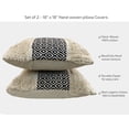 thumbnail image 2 of NATURE4U 2 pcs Boho Throw Pillow Covers for Couch Sofa Cotton Hand-Woven Tufted Decorative Pillows Covers Bedroom Living Room Natural Ochre 18" x 18", 2 of 4