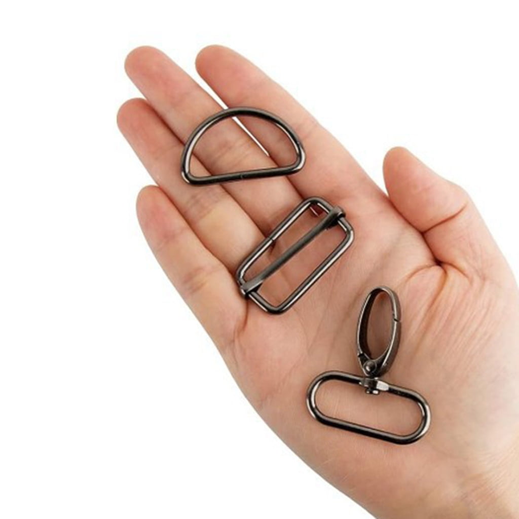Oasiva 60 Pieces Swivel Snap Hooks, Metal D Rings, Triglide Slide Buckles for DIY Handicrafts Backpack Handbag Tote Purse