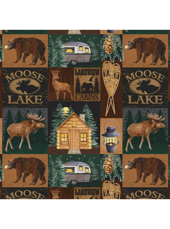David Textiles 44" Cotton Moose Lake Fabric by the Yard, Multi