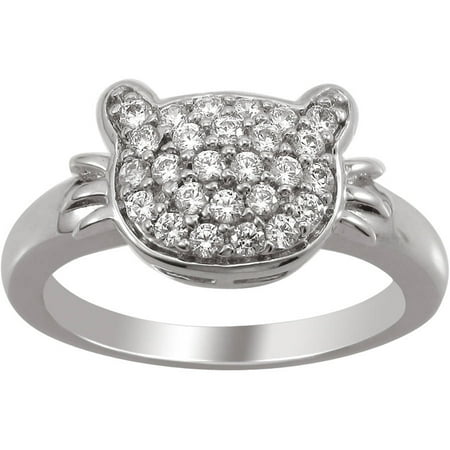 The Humane Society of the U.S. Sterling Silver and Pave CZ Cat Head Ring