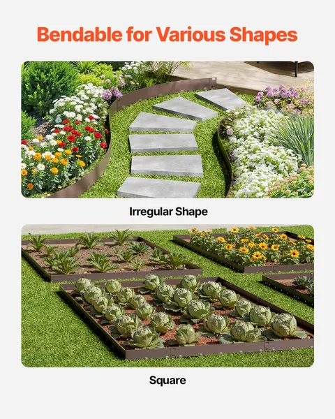Steel Landscape Edging 5 Pack 39 x 5 Inch Rust Resistant Brown Border