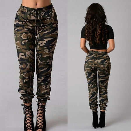 - Fashion Women Camouflage Pants Camo Casual Cargo Joggers Military Army Harem Trousers