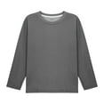 thumbnail image 2 of vdgthytj Kids Oversized Tshirts Casual Loose Round Neck Long Sleeve Basic Tee Tops for Boys Girls 5-15 Years, 2 of 9