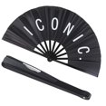 thumbnail image 3 of Ventilador de mano plegable Plzoslly Chinese Kung-Fu Tai Chi Black x2, 3 of 6