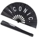 thumbnail image 3 of Ventilador de mano plegable Plzoslly Chinese Kung-Fu Tai Chi Black x2, 3 of 6