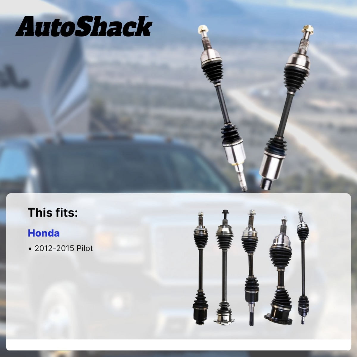 AutoShack Front CV Axle Shaft Assembly for Honda, Pilot 2012-2015, AWD FWD V6 3.5L, Right
