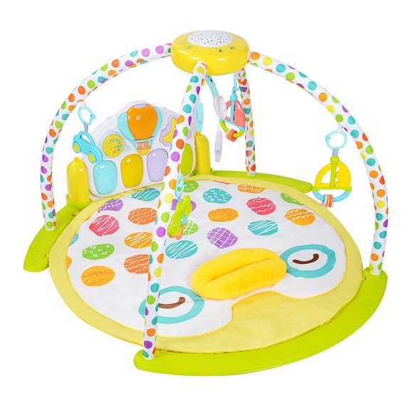 5 in 1 Baby Activity Gym Playmat, Baby Kick & Play Mat with Star Projector, Hanging Toys and Piano, 93 x 91 x 61CM