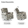 thumbnail image 2 of Tina's Home Upholstery 360° Swivel Recliner Set of 2, Nursery Chair with Nailhead Trim & Metal Base for Living Room & Nursery Comfort Teal, 2 of 6
