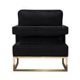 thumbnail image 5 of Diamond Sofa LAKECHBL 97 x 36 x 27 in. Lake Accent Chair in Performance Fabric with Brushed Gold Metal Base, Black, 5 of 16