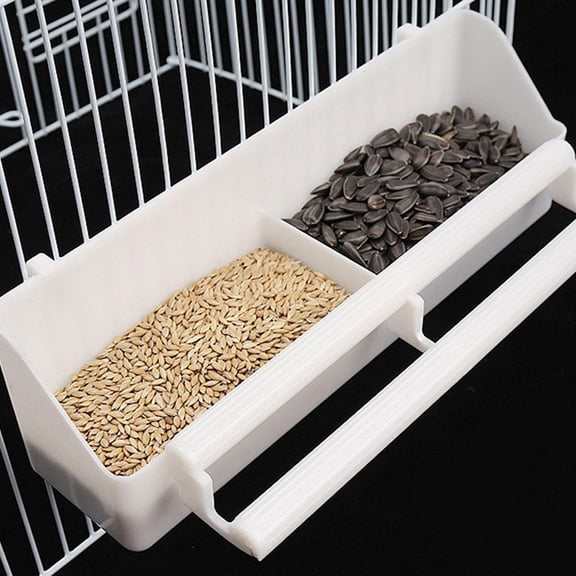 Mobutofu White Plastic Bird Water Bowl with Raised Edge for Outdoor Bird Cage Use