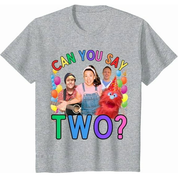 Ms. Rachel Birthday Shirt Can You Say Two 2nd Birth-day Youth T-Shirt For Boy Girl Kids Toddler, Sport Grey Color, Size XS